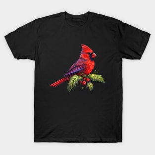 Holiday Bird American Cardinal T-Shirt